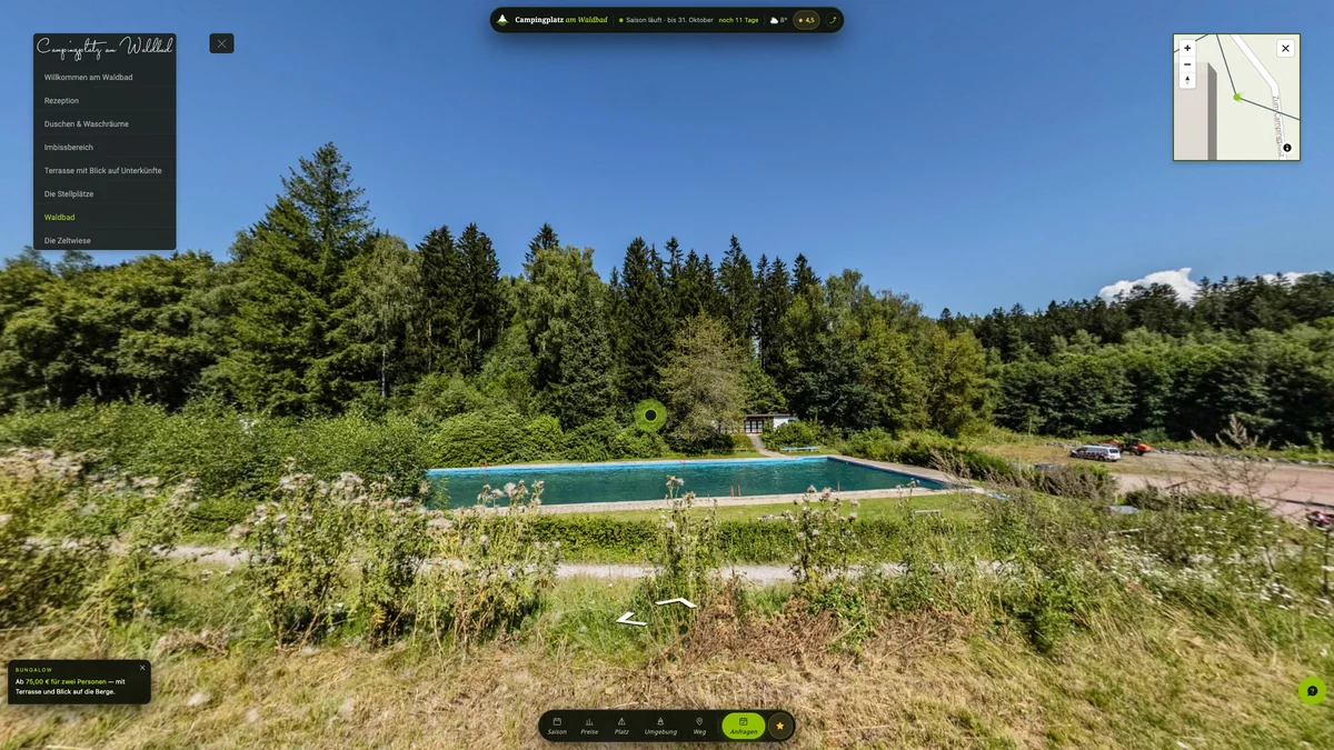 Webtour Campingplatz am Waldbad Breitenbach