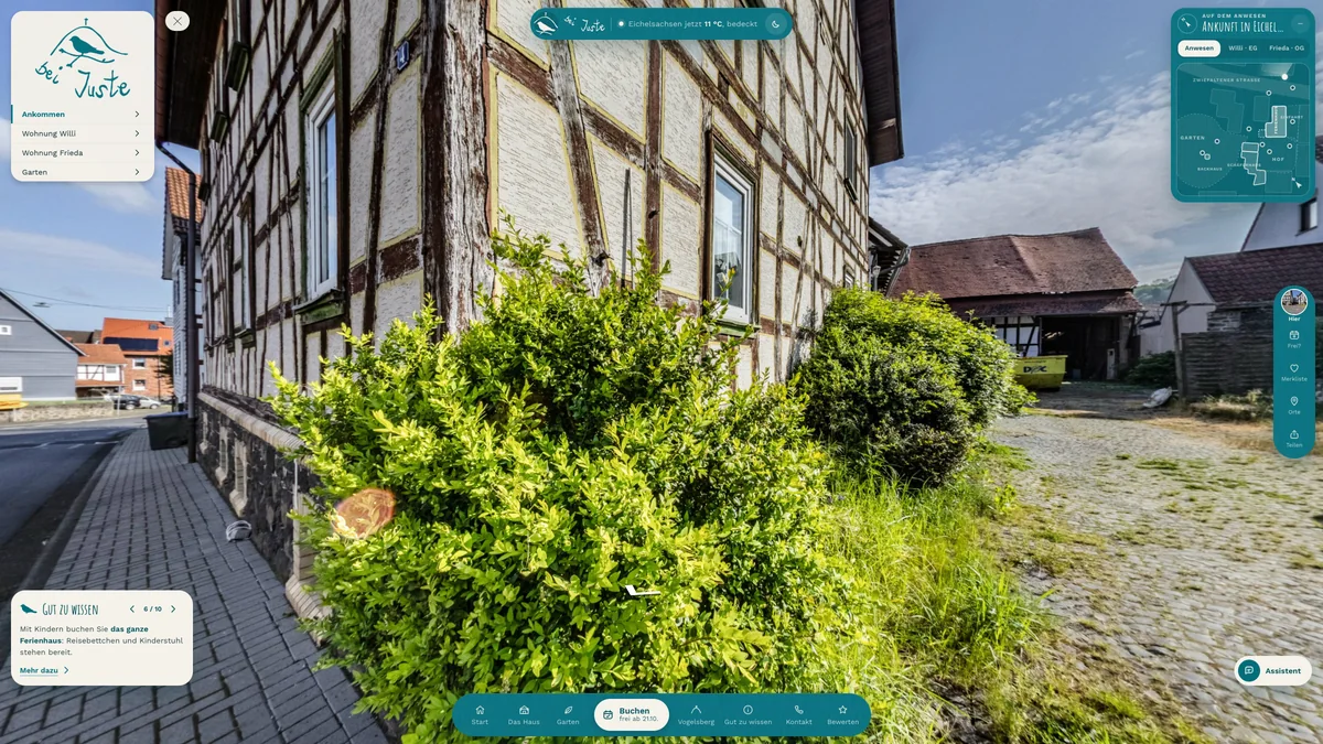 Webtour Ferienhaus bei Juste