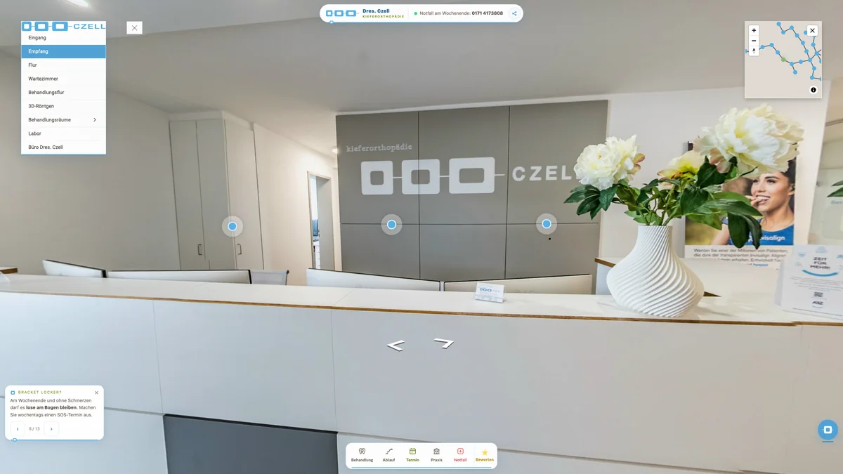 Webtour Kieferorthopädie Dres. Czell Geretsried